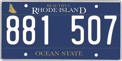 RI license plate 881507