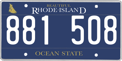 RI license plate 881508