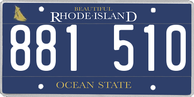 RI license plate 881510