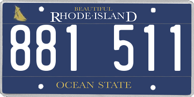 RI license plate 881511