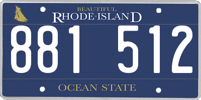 RI license plate 881512