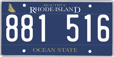 RI license plate 881516