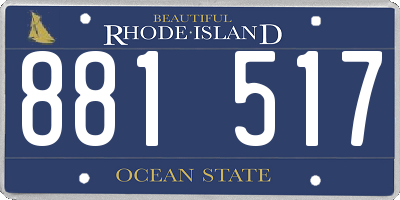 RI license plate 881517