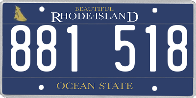 RI license plate 881518
