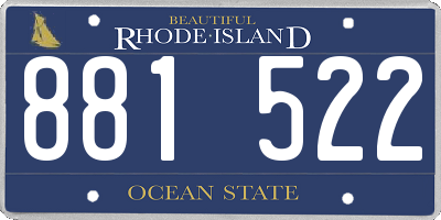 RI license plate 881522