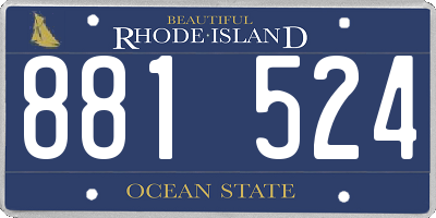 RI license plate 881524