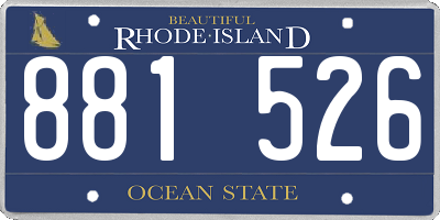 RI license plate 881526