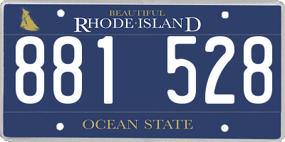 RI license plate 881528