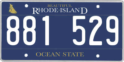 RI license plate 881529