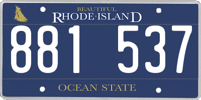 RI license plate 881537