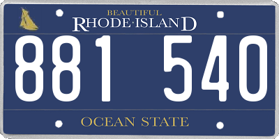 RI license plate 881540