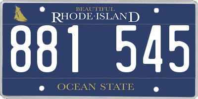 RI license plate 881545