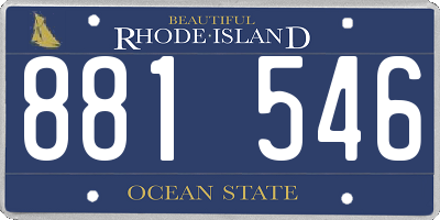 RI license plate 881546