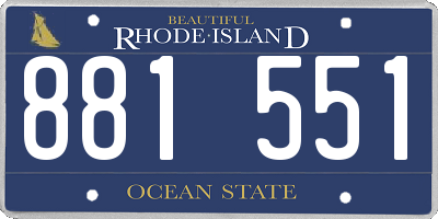RI license plate 881551
