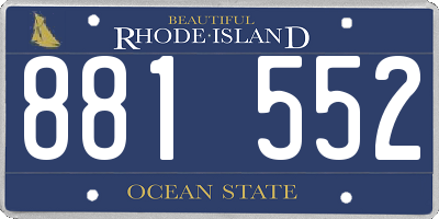 RI license plate 881552