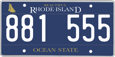 RI license plate 881555