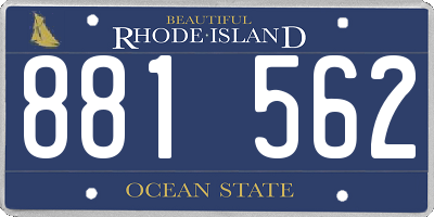 RI license plate 881562