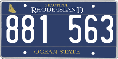 RI license plate 881563