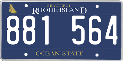 RI license plate 881564