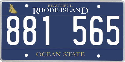 RI license plate 881565