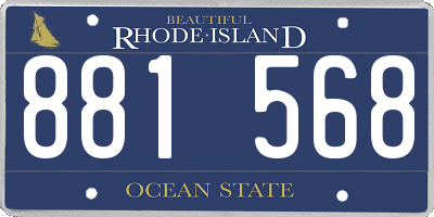 RI license plate 881568