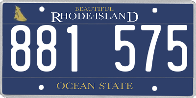 RI license plate 881575