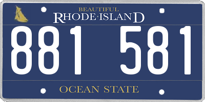 RI license plate 881581