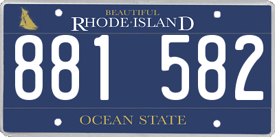 RI license plate 881582