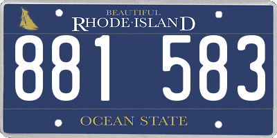 RI license plate 881583