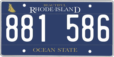 RI license plate 881586