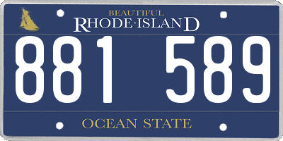 RI license plate 881589