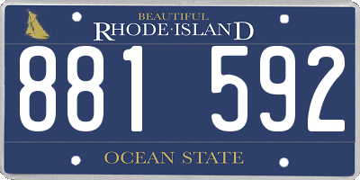 RI license plate 881592
