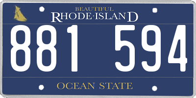 RI license plate 881594