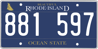 RI license plate 881597