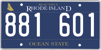 RI license plate 881601