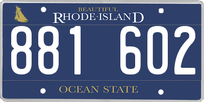 RI license plate 881602
