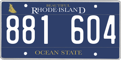 RI license plate 881604