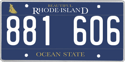 RI license plate 881606
