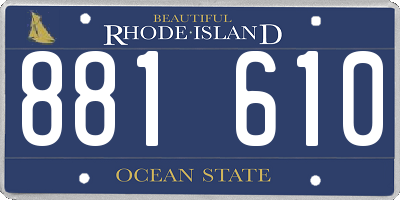 RI license plate 881610