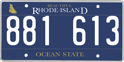 RI license plate 881613