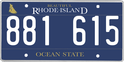 RI license plate 881615