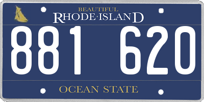 RI license plate 881620