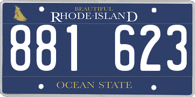 RI license plate 881623