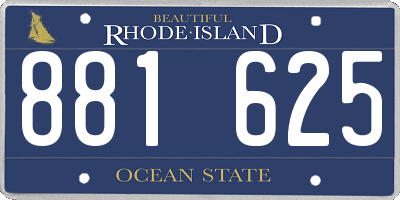 RI license plate 881625