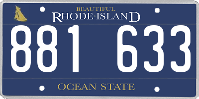 RI license plate 881633