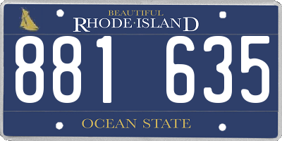 RI license plate 881635