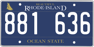 RI license plate 881636
