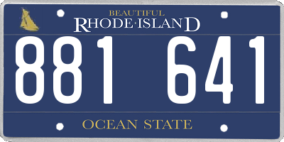 RI license plate 881641