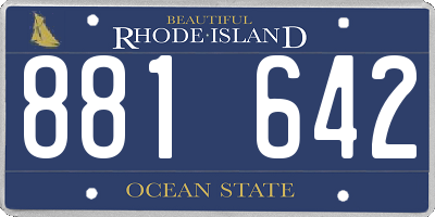 RI license plate 881642