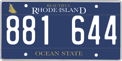 RI license plate 881644